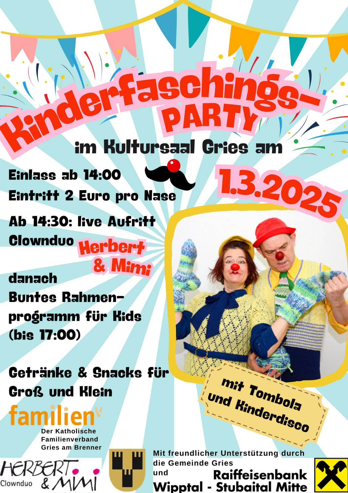 Kinderfasching im Kultursaal Gries