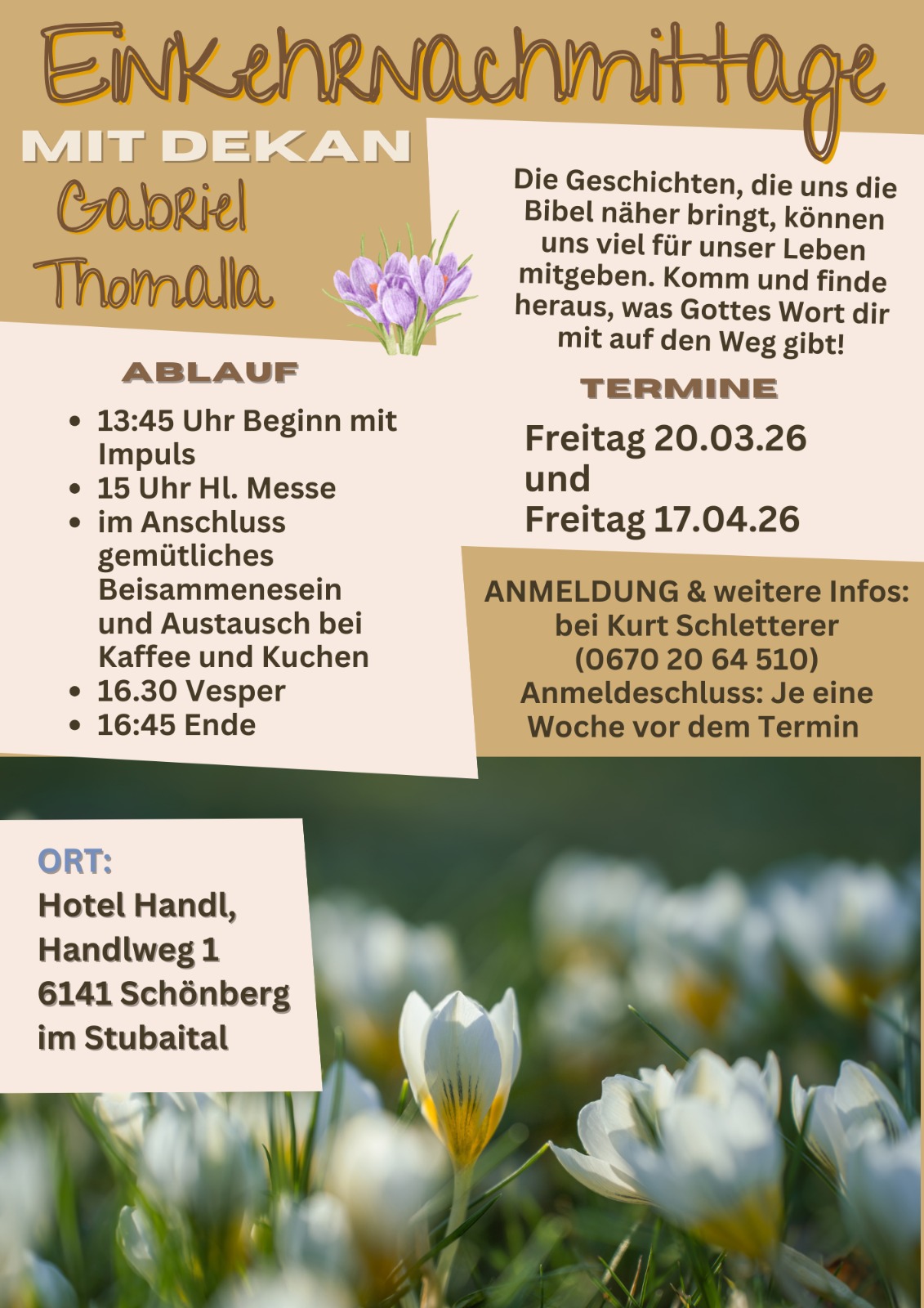 Einkehrnachmittage im GH Handl